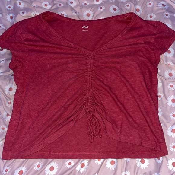 A.n.a scrunched burgundy/red t-shirt - Picture 1 of 3